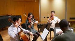 The Rose Quartet rehearsing